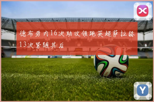 德布劳内16次助攻领跑英超萨拉赫13次紧随其后